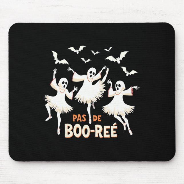 Tapis De Souris Danse d'Halloween Pas De Boo-rée Ghost Ballet (Devant)