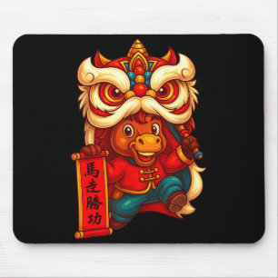 Tapis De Souris Danse du Lion Année du Cheval Nouvel An Chinois 20