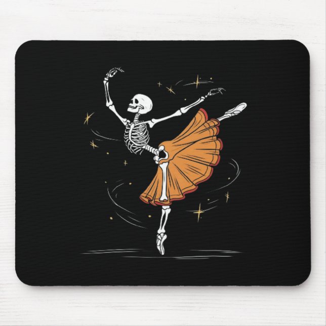 Tapis De Souris Danse Skeleton Llerina Llet Dance Halloween (Devant)