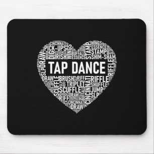 Tapis De Souris Danse sur le robinet - Mot en forme de coeur Danse