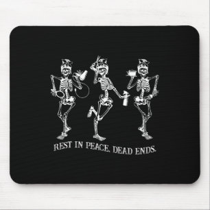Tapis De Souris Danser Squelette Paix Mort met fin coiffeur Hallo