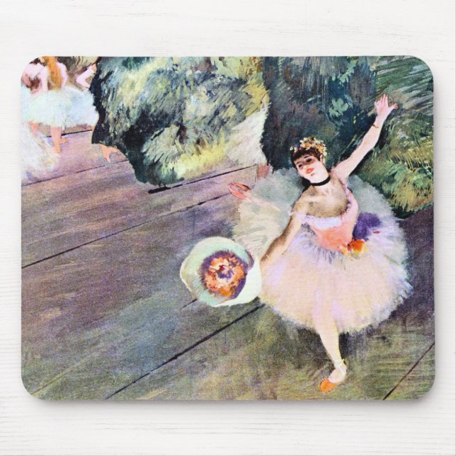 Tapis De Souris Danseur avec un bouquet de fleurs d'Edgar Degas (Devant)