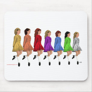 Tapis De Souris Danseurs de step irlandais - Ligne arc-en-ciel de