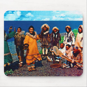 Tapis De Souris Danseurs esquimaux vintage USA Alaska
