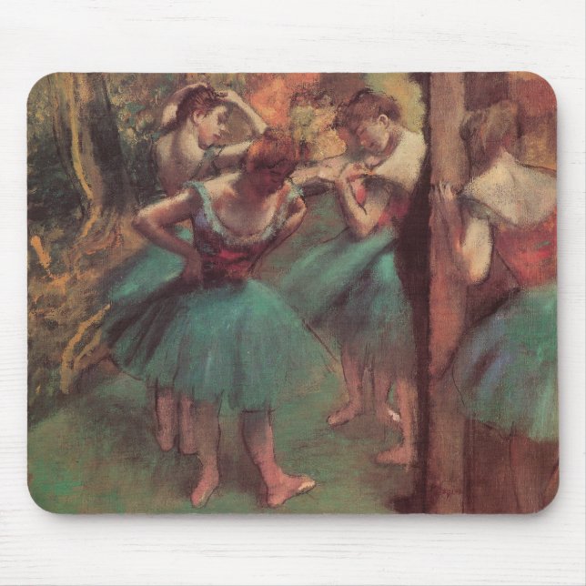 Tapis De Souris Danseurs, rose et vert par Edgar Degas (Devant)