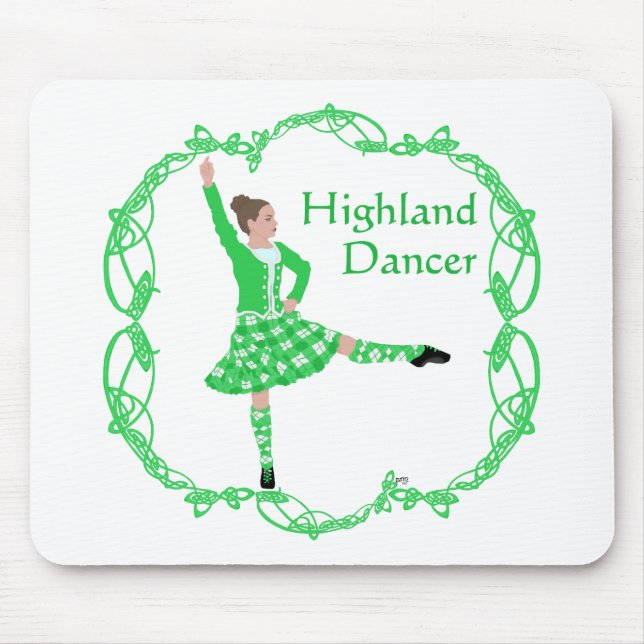 Tapis De Souris Danseuse des Highlands écossais - Vert (Devant)