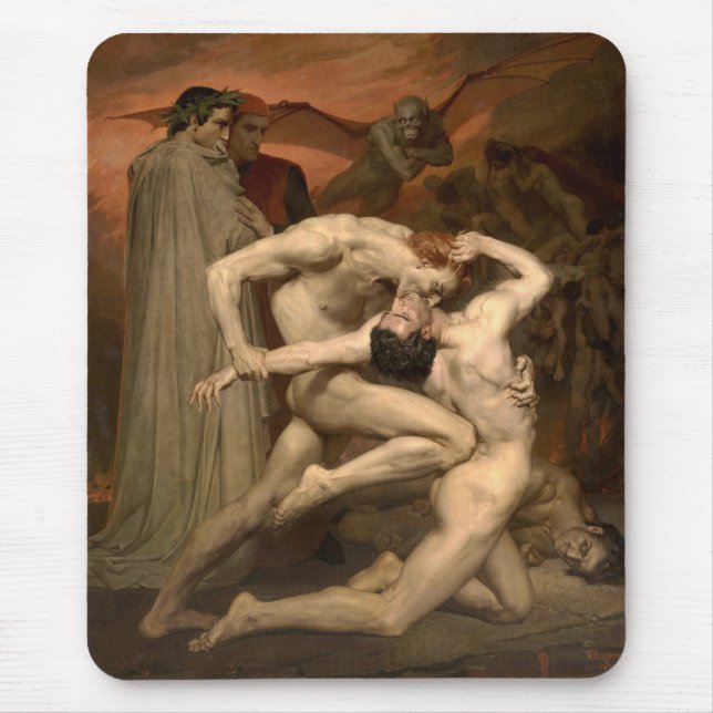 Tapis De Souris Dante et Virgile en enfer (par Bouguereau) (Devant)