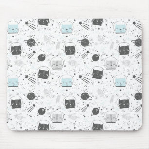 Tapis de souris d'Aqua de chat de l'espace