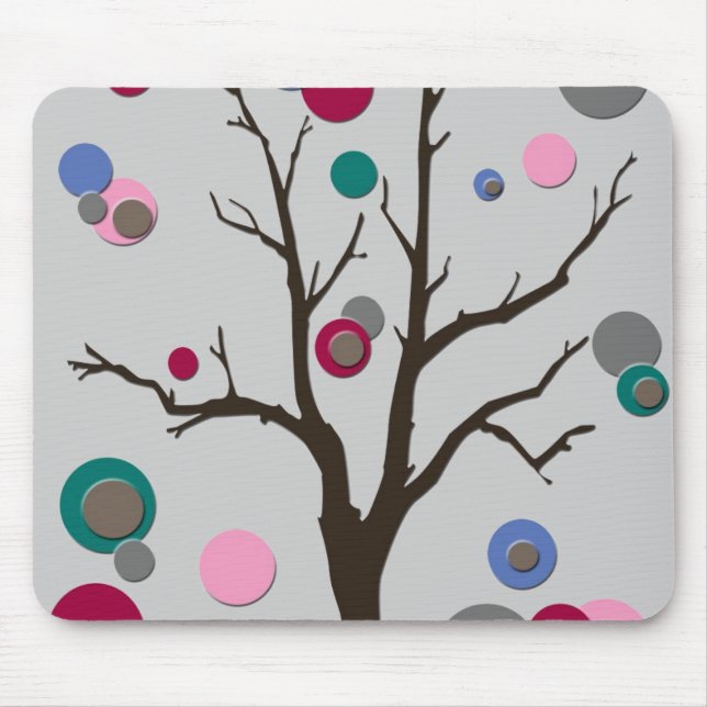 Tapis de souris d'arbre de point de polka (Devant)