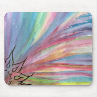 tapis de souris d'arc-en-ciel bonjour