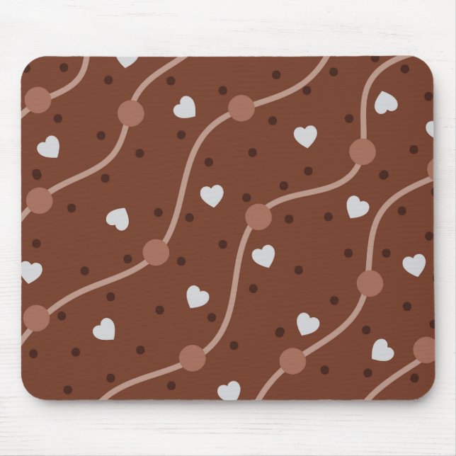 Tapis De Souris Dark Chocolate Heart Speckled Pattern (Devant)