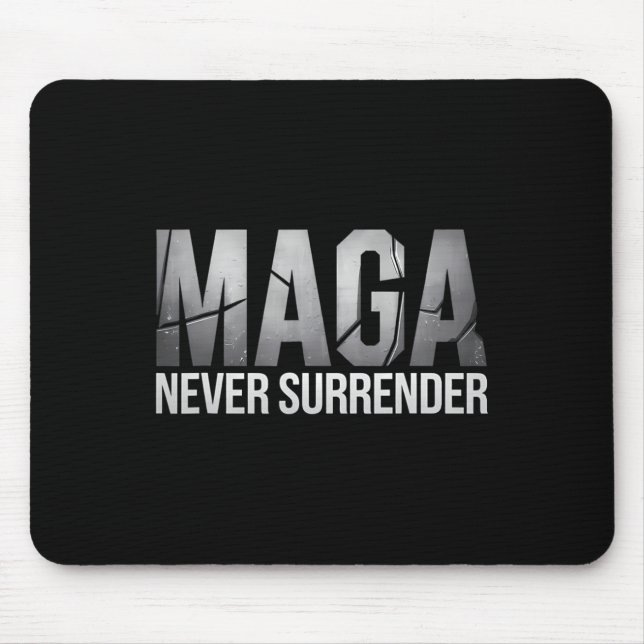 Tapis De Souris Dark Mega Trump 2024 Mega Never Surrender  (Devant)