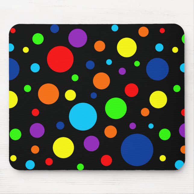 Tapis De Souris Dark Rainbow Spots Mousepad (Devant)