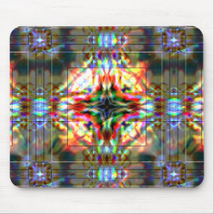 Tapis De Souris Dark star on glass flower spots, red to dark green