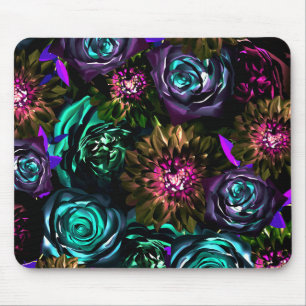 Tapis De Souris Dark Wonderland Gras Glamor Floral Fleurs