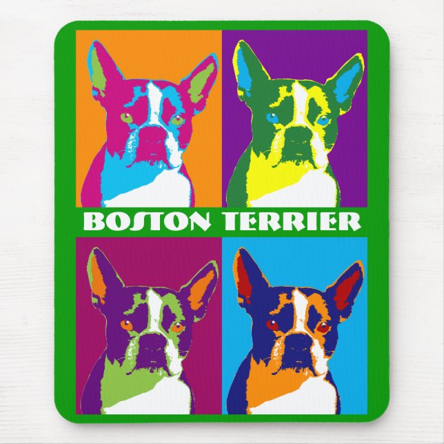 Tapis de souris d'art de bruit de Boston Terrier (Devant)