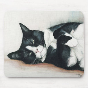 Tapis de souris d'art "de chat de smoking"