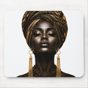 Tapis de souris d'art de femme africaine élégante