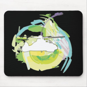 Tapis de souris d'art d'hélicoptère à aquarelle ab
