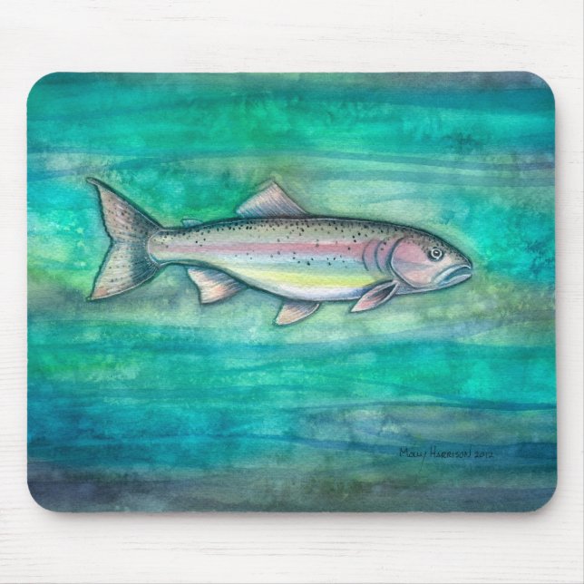Tapis de souris d'art faunique Truite arc-en-ciel (Devant)