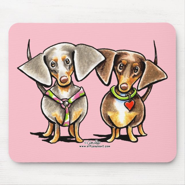 Tapis De Souris Dashing Dachshunds Appelés (Devant)