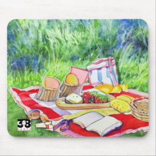 Tapis De Souris Date du pique-nique aquarelle