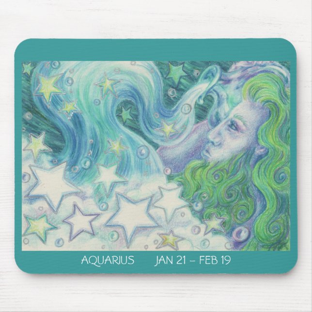 Tapis De Souris Dates du Zodiac Aquarius mousepad (Devant)