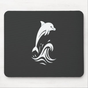Tapis De Souris Dauphin Blanc Mignon sautant les Vagues Océan Pape