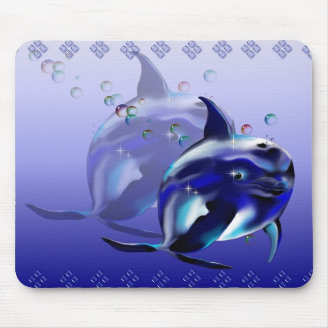 Tapis De Souris Dauphin bleu Mousepad (Devant)