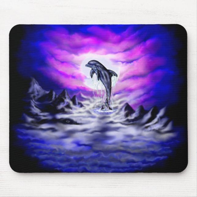 Tapis De Souris Dauphin clair de lune (Devant)