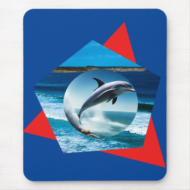 Tapis De Souris Dauphin Dansant Sur Les Vagues, Mousepad (Devant)