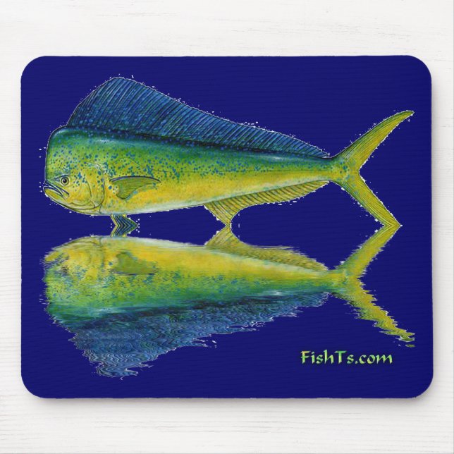 Tapis De Souris Dauphin, Dorado, MahiMahi avec la réflexion (Devant)