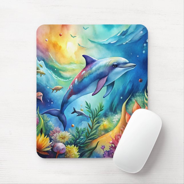 Tapis De Souris Dauphin peint (Avec souris)