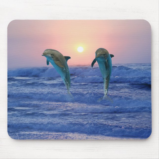 Tapis De Souris Dauphins au lever du soleil (Devant)