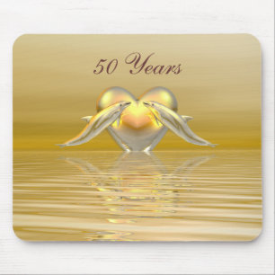 Tapis De Souris Dauphins et Coeur du Golden Anniversaire