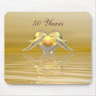 Tapis De Souris Dauphins et Coeur du Golden Anniversaire