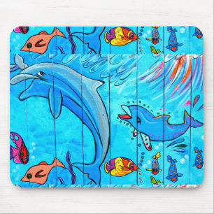 Tapis De Souris dauphins et poissons tropicaux mousepties