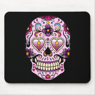 Tapis De Souris Day of the Dead Sugar Skull Pink