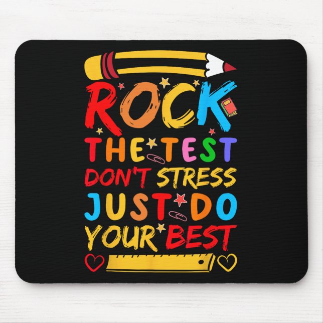 Tapis De Souris Day Rock Le Test Funky Enseignant Test Ex (Devant)