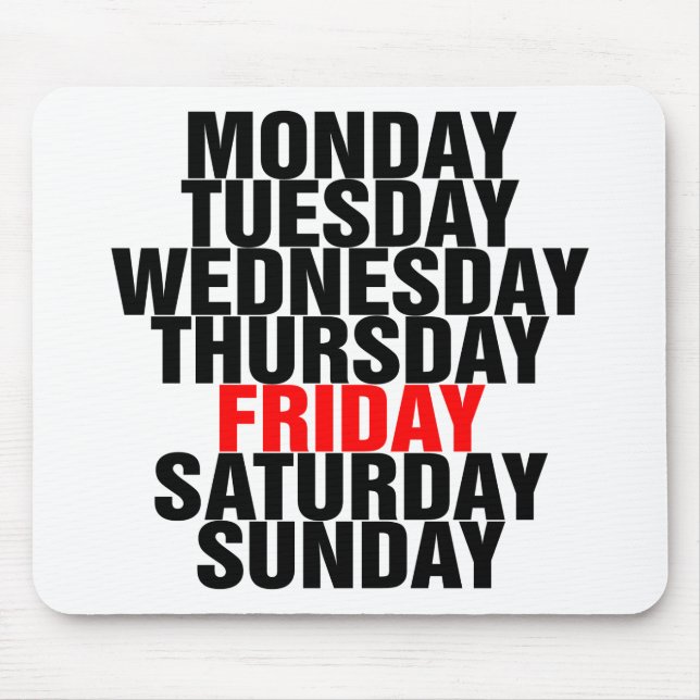 Tapis De Souris Days of the Week (Devant)