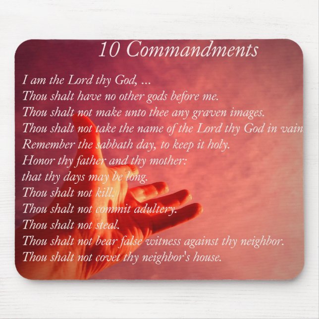 Tapis de souris de 10 commandements (Devant)