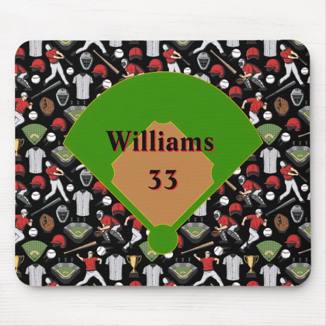 Tapis de souris de baseball personnalisé (Devant)