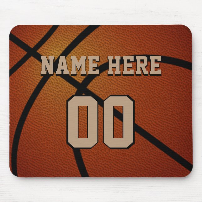 Tapis de souris de basketball personnalisé, nom, n (Devant)