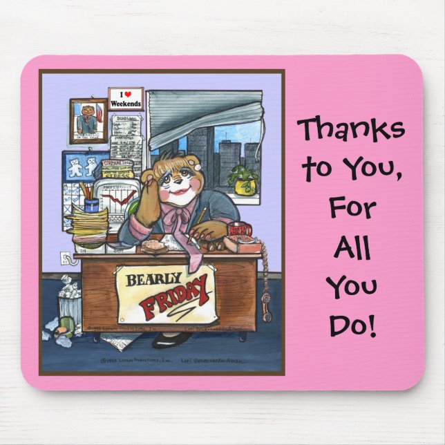 Tapis de souris de Bearly vendredi (Devant)