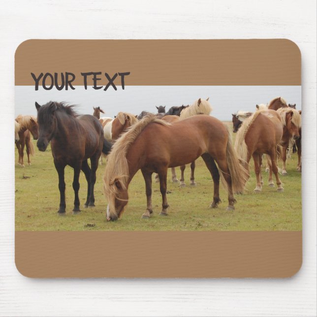 Tapis De Souris De beaux chevaux bruns (Devant)