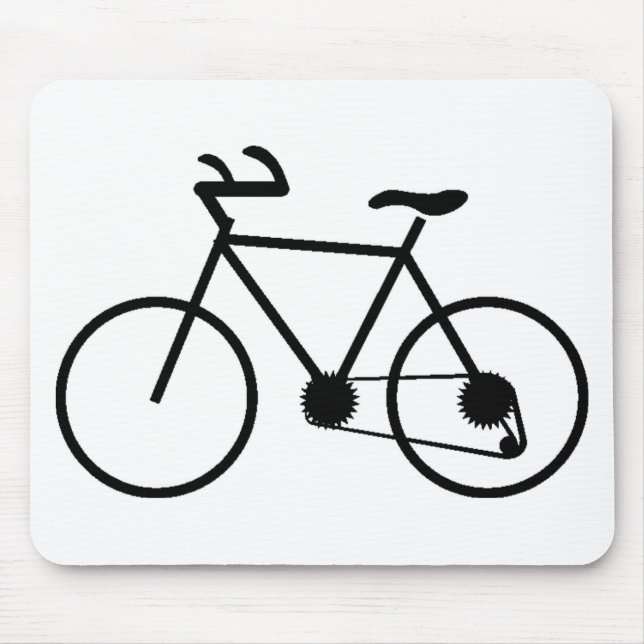 Tapis de souris de bicyclette noir sur mesure (Devant)