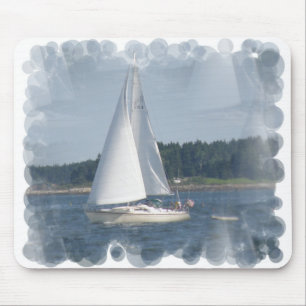 Tapis de souris de bulles de bateau à voile