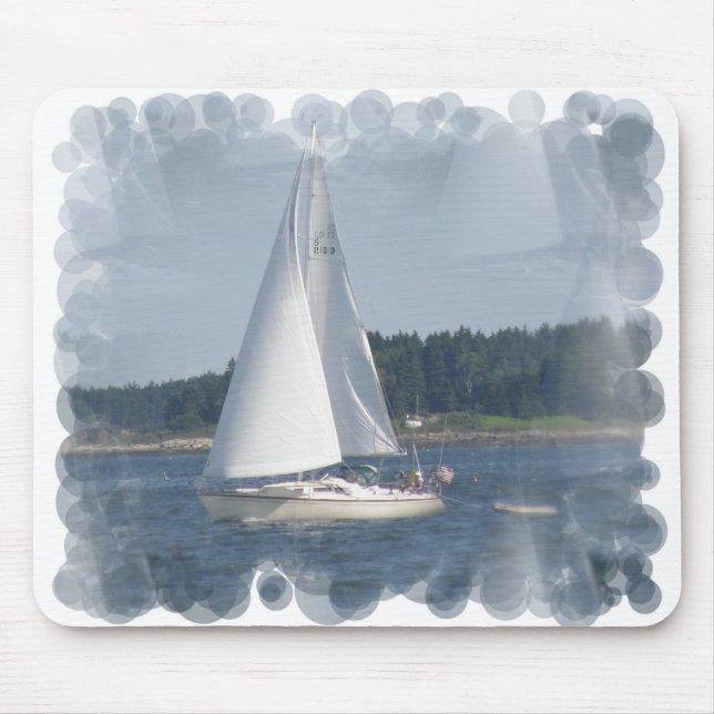 Tapis de souris de bulles de bateau à voile (Devant)