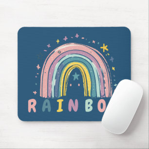 Tapis de souris de bureau Arc-en-ciel pastel migno