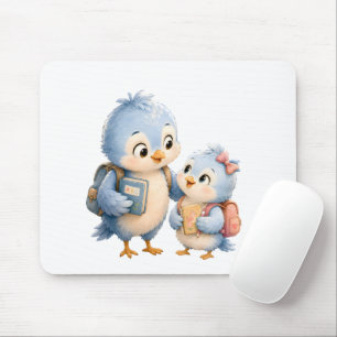 Tapis de souris de bureau avec un joli oiseau bleu